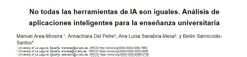 “No todas las herramientas de IA son iguales. Análisis de aplicaciones inteligentes para la enseñanza universitaria”