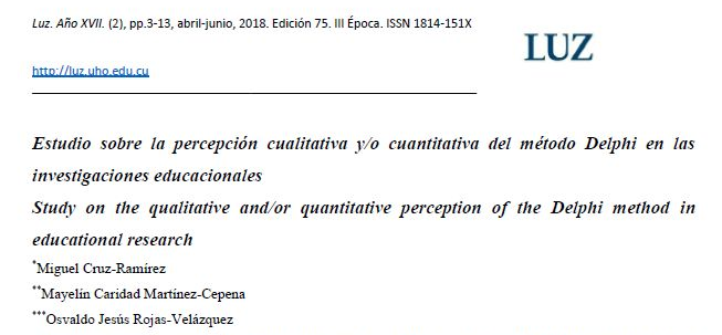 “Estudio sobre la percepción cualitativa y/o cuantitativa del método Delphi en las investigaciones educacionales”