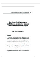 Artículo científico “La relevancia del paradigma cualitativo en las ciencias sociales: un análisis histórico descriptivo.”