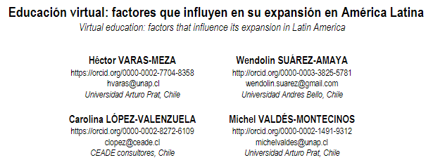 Artículo científico “Educación virtual: factores que influyen en su expansión en América Latina”