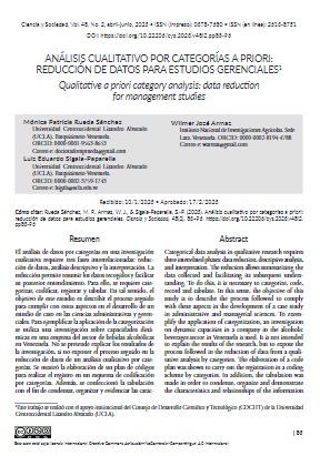 Artículo científico “Análisis cualitativo por categorías a priori: reducción de datos para estudios gerenciales” (2023)