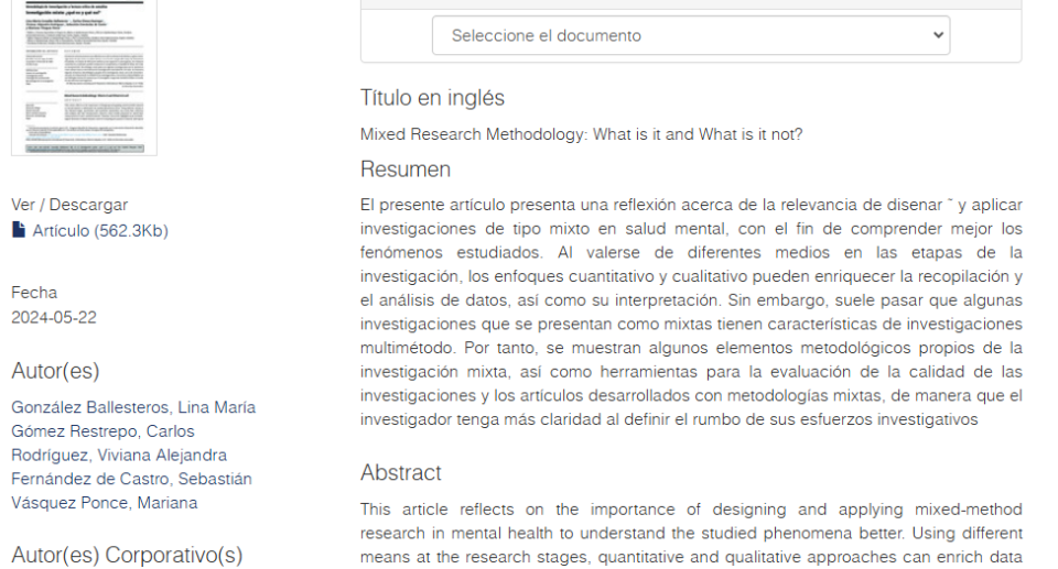 Artículo científico “Investigación mixta: ¿qué es y qué no?” (2024)
