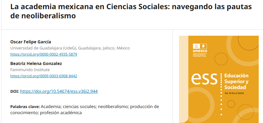 Artículo científico “La academia mexicana en Ciencias Sociales: navegando las pautas de neoliberalismo” (2024)