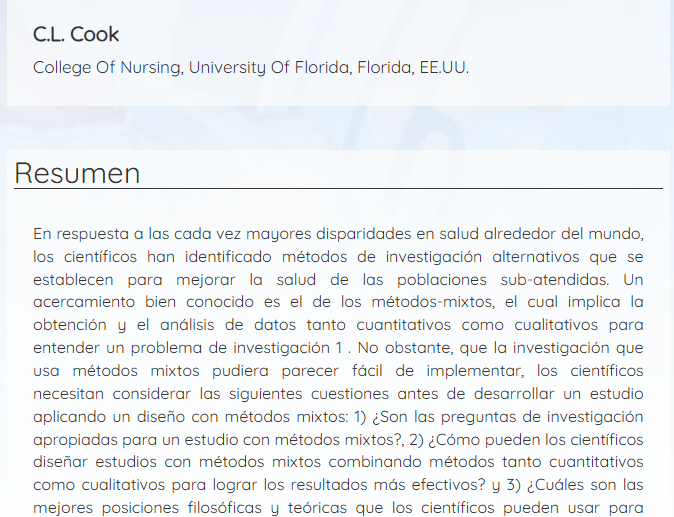 Editorial “La aplicación efectiva de la investigación usando métodos mixtos” (2015)
