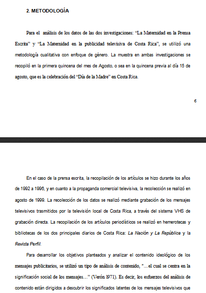 Artículo científico “La maternidad y los medios masivos de comunicación. Un análisis de artículos periodísticos y de propaganda comercial en Costa Rica” (2005)