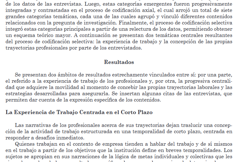 Artículo científico “Narrativas de Profesionales Chilenos Sobre sus Trayectorias Laborales: La Construcción de Identidades en el Trabajo” (2011)