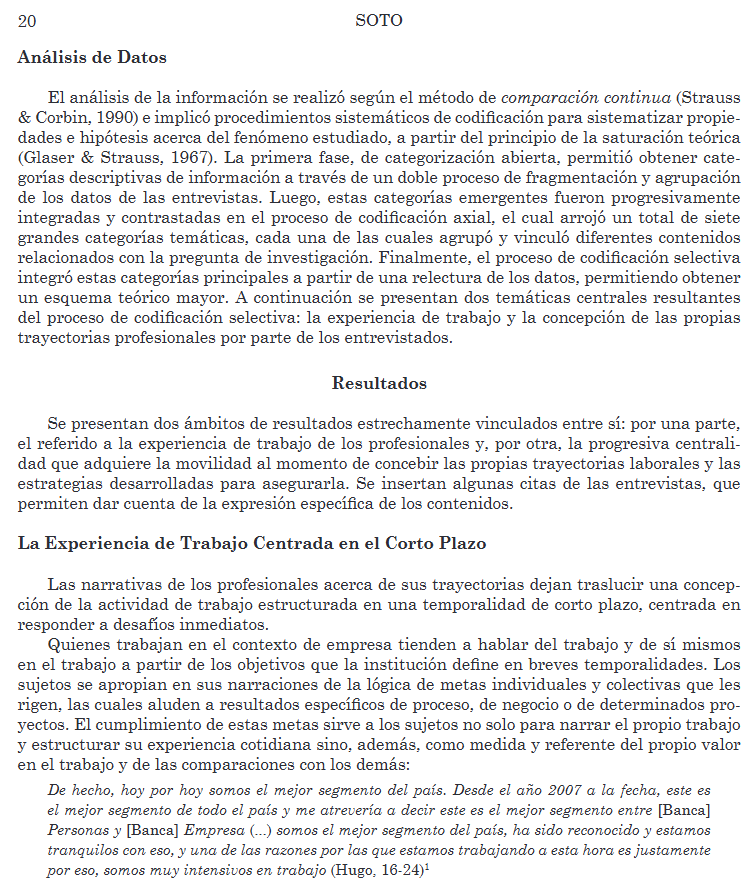 Artículo científico “Narrativas de Profesionales Chilenos Sobre sus Trayectorias Laborales: La Construcción de Identidades en el Trabajo” (2011)