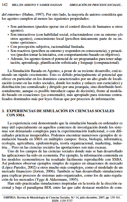 Artículo científico “Simulación de procesos sociales basada en agentes software” (2007)