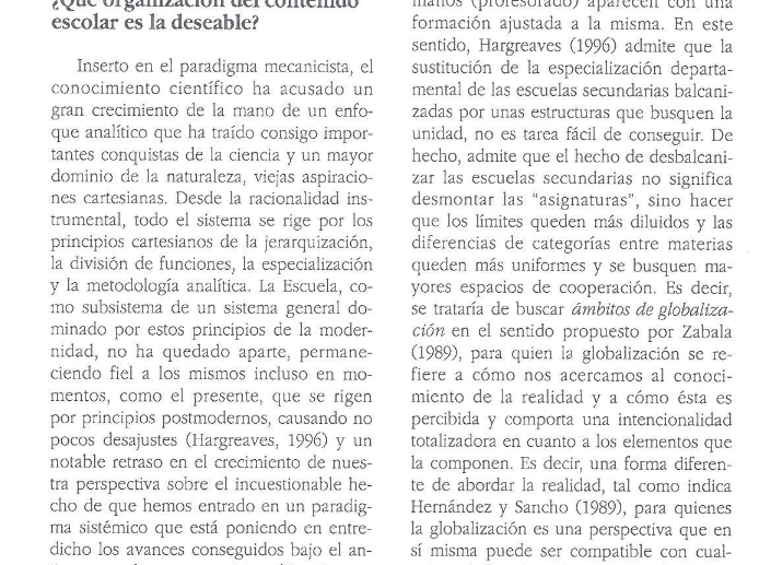 Artículo científico “La Transversalidad como constructo organizativo del currículo escolar, en la antesala de la globalidad” (1997)