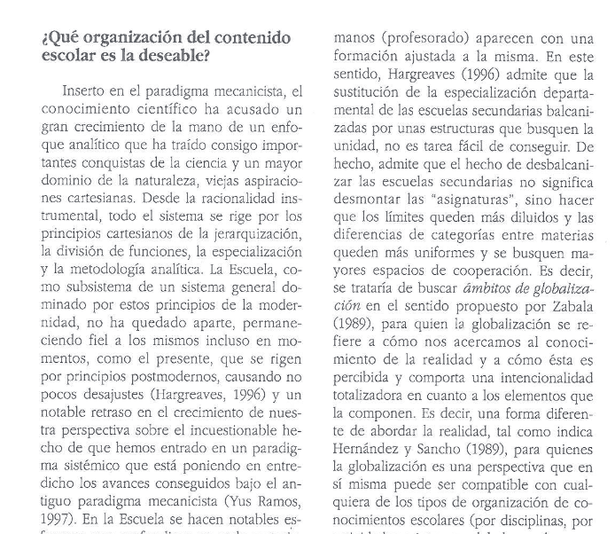 Artículo científico “La Transversalidad como constructo organizativo del currículo escolar, en la antesala de la globalidad” (1997)