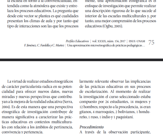 Artículo científico “Una aproximación microetnográfica de prácticas pedagógicas en escuelas multiculturales. Tensiones y desafíos en torno a la escolarización de inmigrantes y grupos minoritarios” (2017)