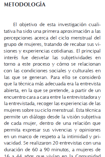 Artículo científico ‘Aportes a una antropología feminista de la salud: el estudio del ciclo menstrual’ (2017)