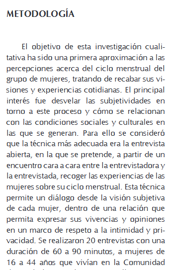 Artículo científico ‘Aportes a una antropología feminista de la salud: el estudio del ciclo menstrual’ (2017)