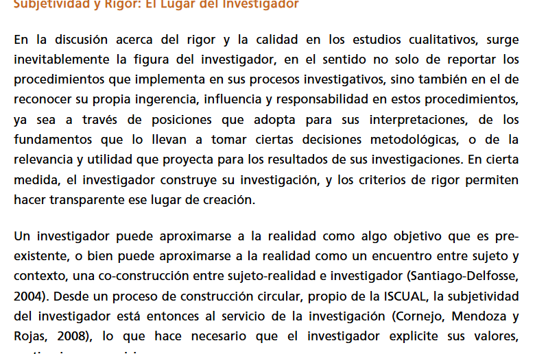 Artículo científico “Rigor y calidad metodológicos: Un reto a la investigación social cualitativa” (2011)