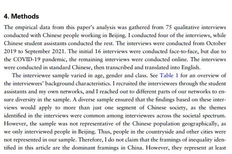 Artículo científico “[Trad.] Hay altos y bajos: un análisis cualitativo de los marcos de desigualdad que aplican los chinos” (2023)