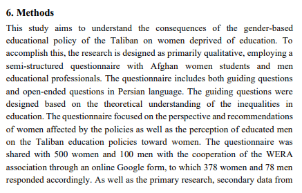 Artículo científico ‘[Trad.] Desigualdades de género en el acceso al derecho a la educación: Las consecuencias de la política educativa de género de los talibanes para las mujeres en Afganistán’ (2022)