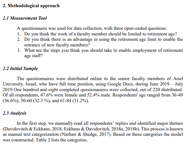 Artículo científico ‘[Trad.] La actitud del personal académico hacia la continuación del trabajo de los miembros del personal docente después de alcanzar la edad de jubilación’ (2020)