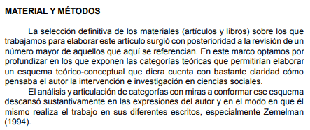 Artículo científico ‘Introducción a la obra de Hugo Zemelman y su aporte al estudio de sujetos sociales en latinoamerica: Categorías, observaciones y reflexiones’ (2018)
