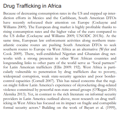 Artículo científico ‘[Trad.] El impacto del narcotráfico en los actores informales de seguridad en Kenia’ (2014)