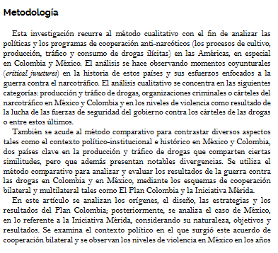 Artículo científico ‘La Guerra contra las Drogas en Colombia y México: Estrategias fracasadas.’ (2014)