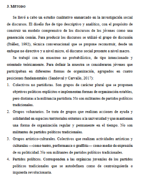 Artículo científico ‘Una generación «sin miedo»: Análisis de discurso de jóvenes protagonistas del movimiento estudiantil chileno.’ (2019)