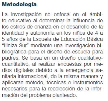 Artículo científico ‘Estilos de crianza en el desarrollo de la identidad y autonomía en niños de 4 a 5 años.’ (2021)
