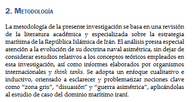 Artículo científico ‘La dimensión marítima de Irán en la guerra asimétrica.’ (2026)