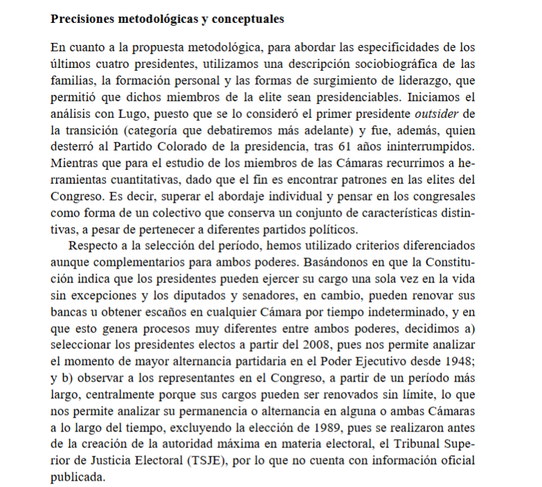 Artículo científico ‘Tradicionalismo en la elite política contemporánea de Paraguay.’ (2020)
